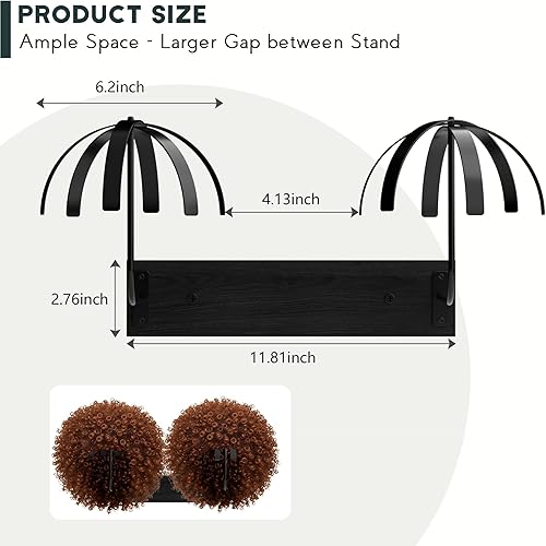 Miniatura 10 de Yumkfoi Soporte de peluca colgante para múltiples pelucas, 6 piezas de soporte para colgar pelucas, soporte duradero para almacenamiento de pelucas,