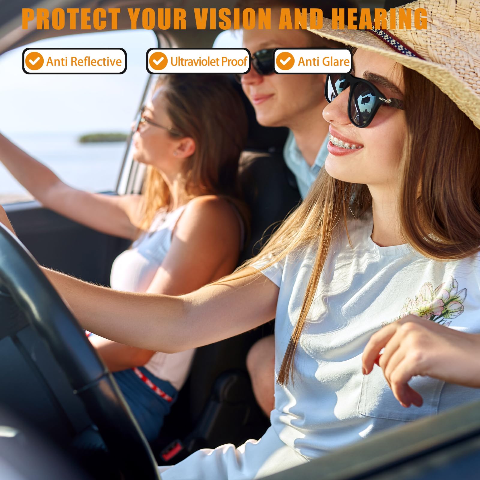 Gafas Inteligentes con Bluetooth, AI Translator Gafas de Sol Hombre y Mujer con Micrófono para Llamadas por Smartphone Escuchar Música Anti UV Impermeables, 110+ Idiomas