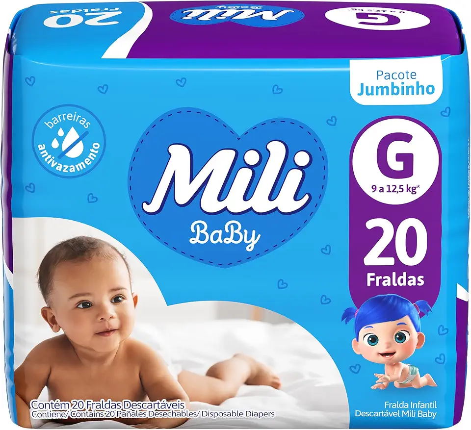 Mili Fralda Baby Jumbinho G - 20 Unidades