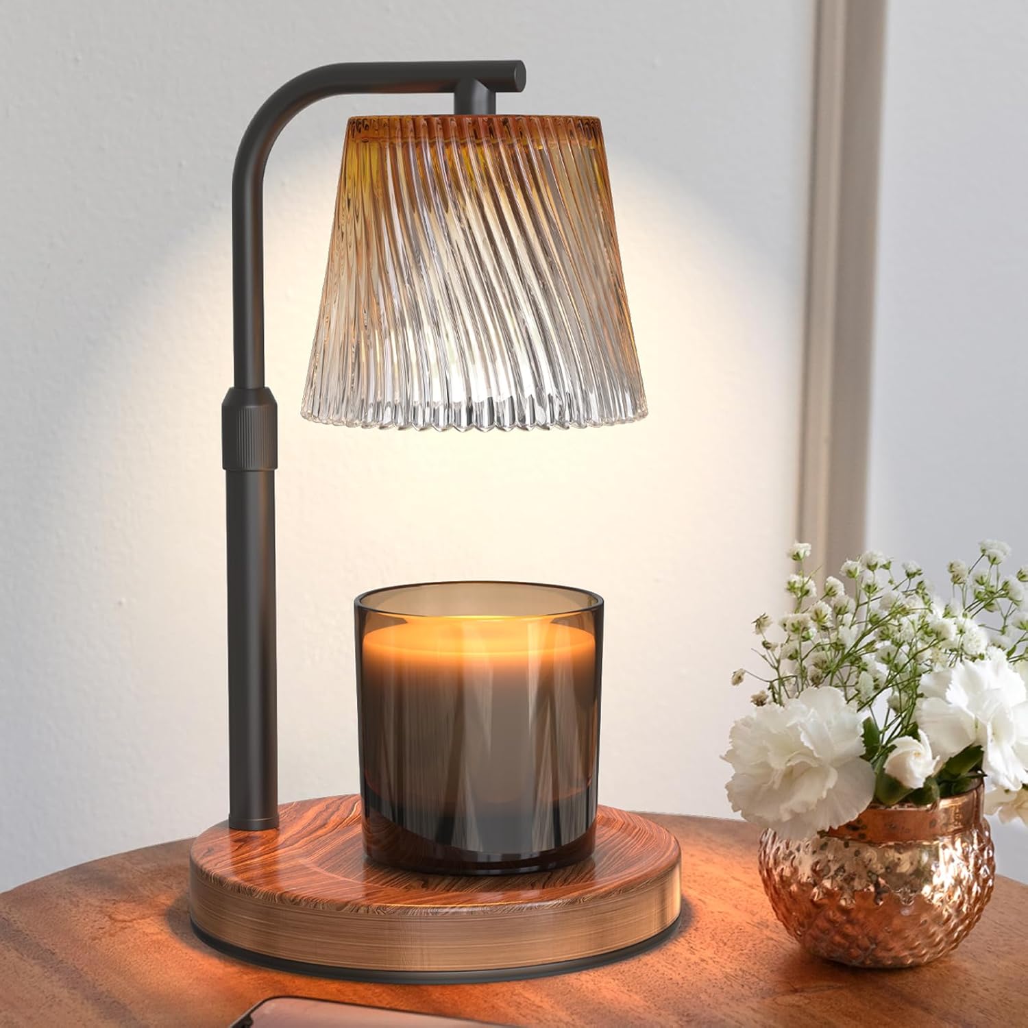 Candle Warmer Lamp with Timer Dimmable - Adjustable Electric Wax Melt Warmer Scented Large Jar Candles Lights, House Warming Birthday Gifts for Women, New Home Living Room Decor, Modern