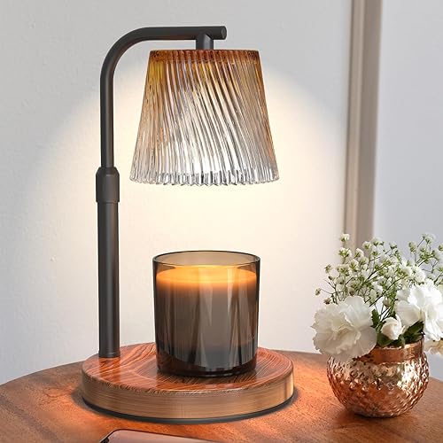 Miniatura 13 de MAOYUE Lámpara calentadora de velas con temporizador y regulador para velas en frascos, calentador eléctrico de cera derretida, lámpara