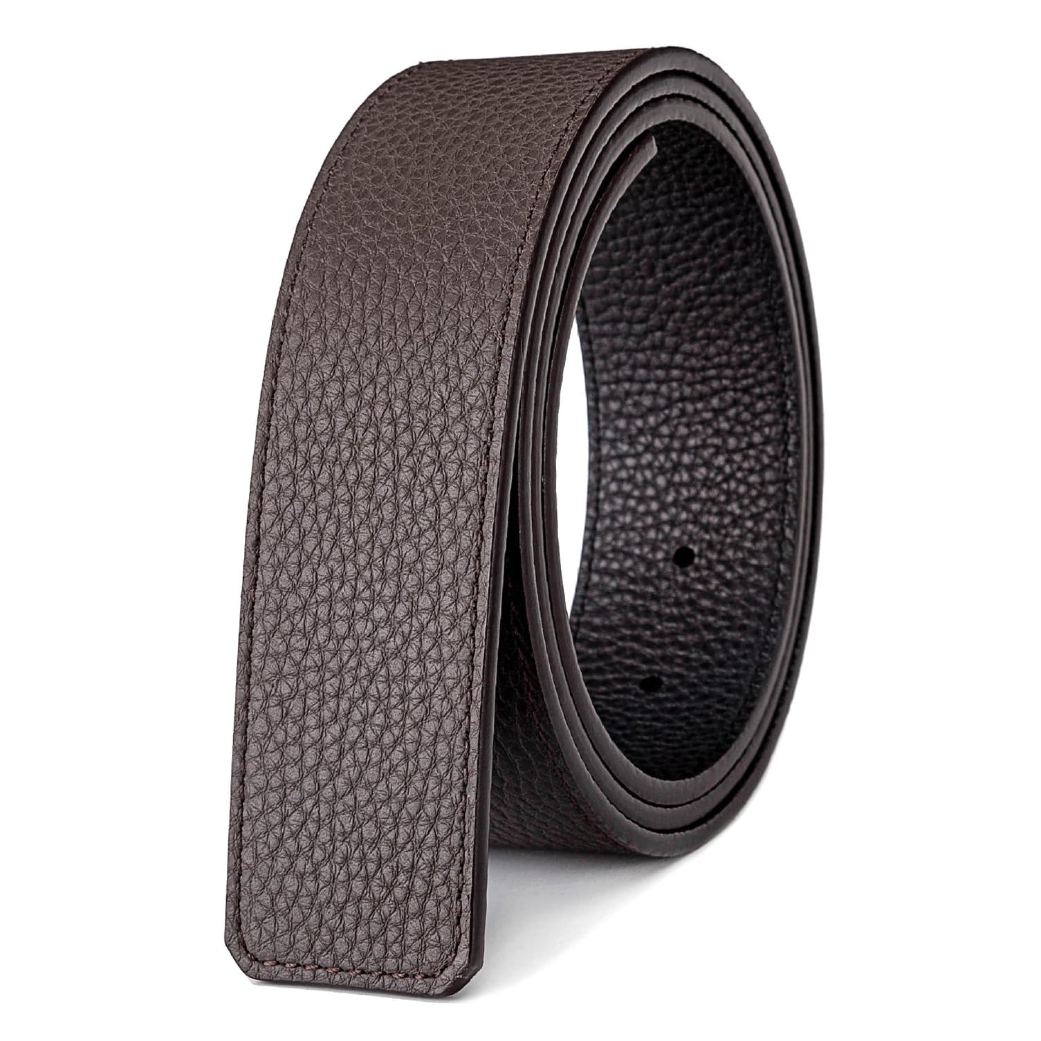 Vatee's Men's 112: Black / Coffee Reversible Genuine Leather Belts For /Wo Replacet Belt Strap Without Buckle 1.5"(38Mm) Wide 45"(115Cm) Long Black &