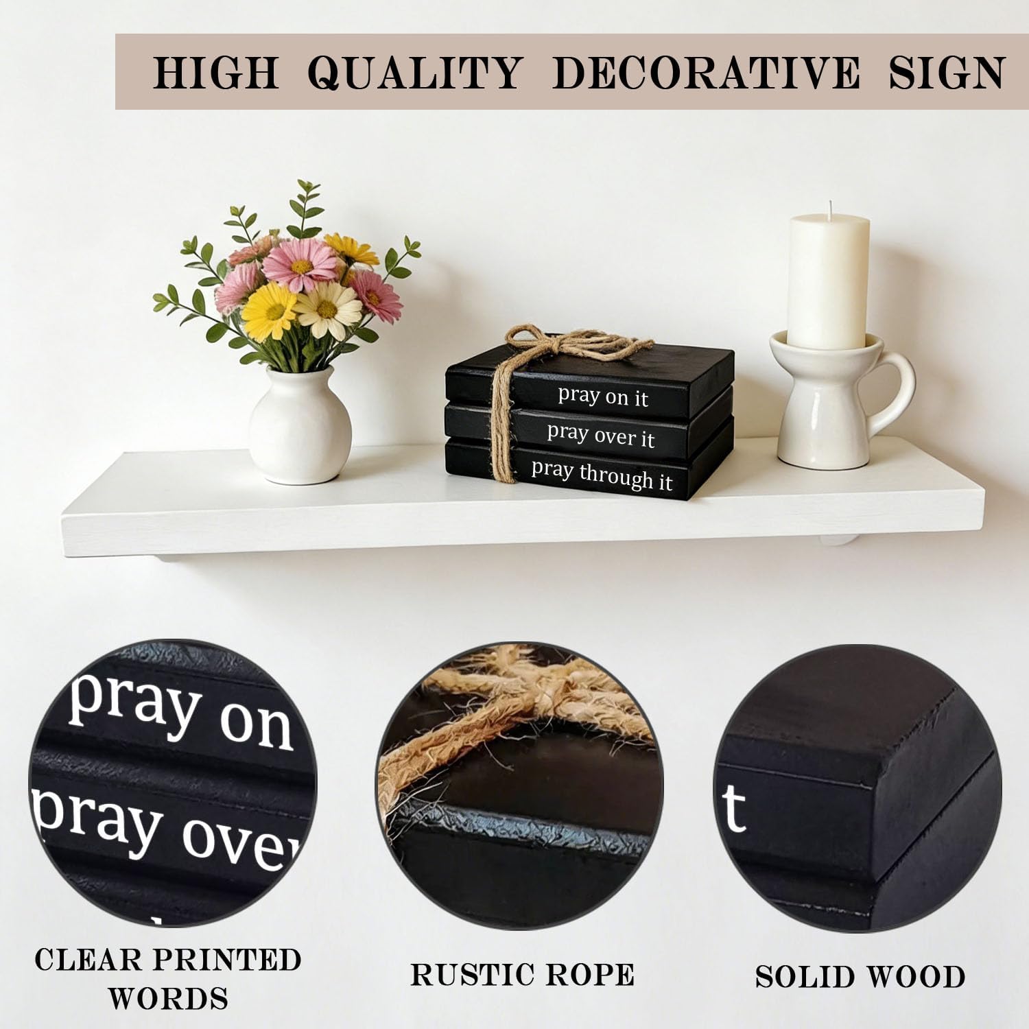 Decorative Books, Pray Over It Coffee Table Office Mini Decor Books Sign