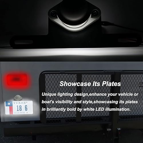 Miniatura 3 de DUNTUO Luz LED para placa de matrícula + soporte de soporte Lámpara de matrícula de remolque impermeable 12 V24 V CC luces de etiqueta de matrícula