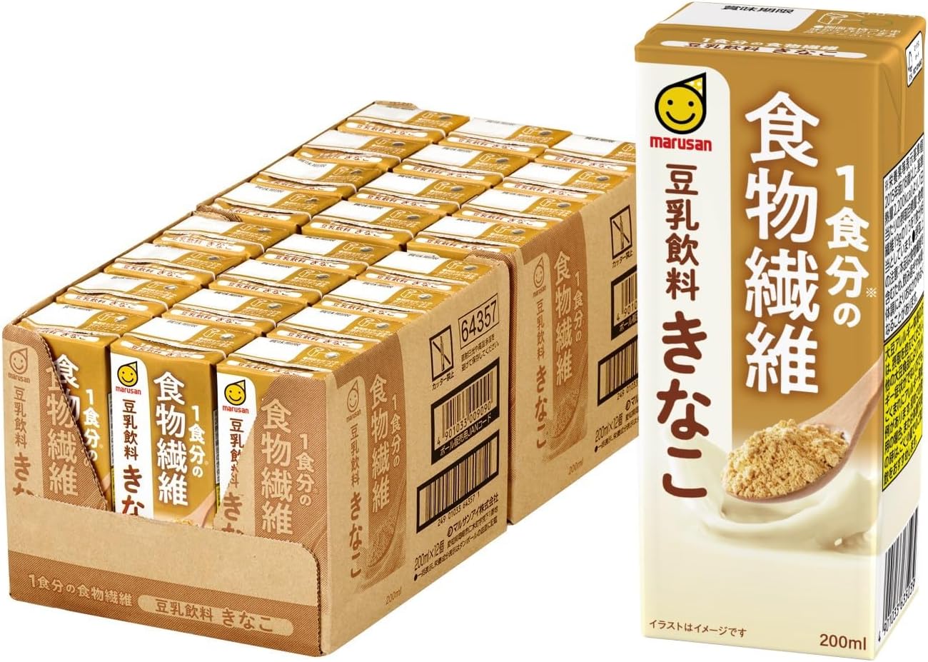 -33%【¥1,759 (¥73/本)】◤マルサン 1食分の食物繊維 豆乳飲料 きなこ 200ml×24本