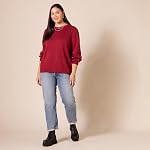 Amazon Essentials Womens Soft Touch Pleated Shoulder Crewneck Sweater