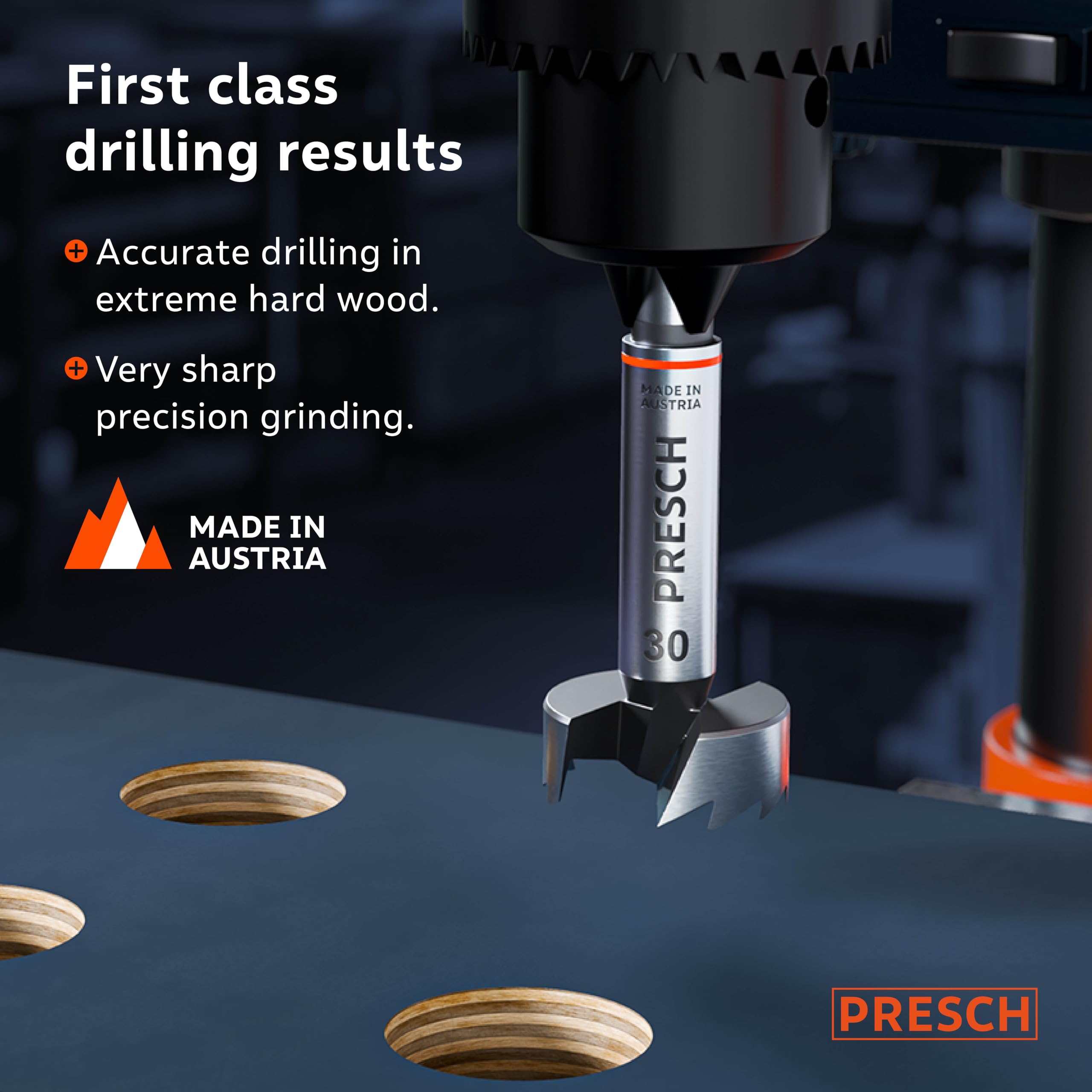 Presch Forstner Drill Bit diameter 30mm, drill bit for wood with high-precision centering point for perfect round holes - Image 2