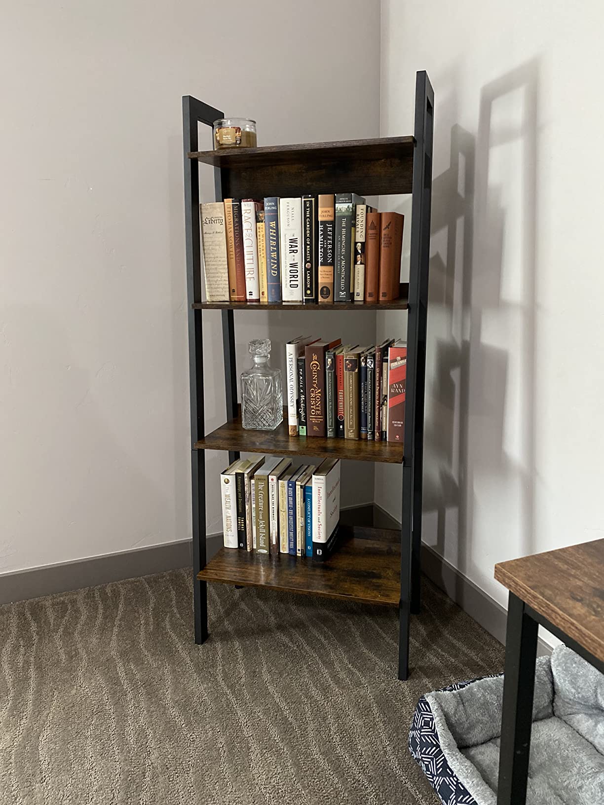 13/mo Finance VASAGLE Ladder Shelf, 4Tier Home Office Bookshelf, Freestanding Storage