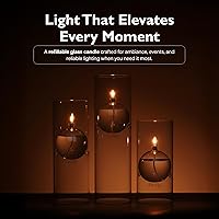 Vista 3 de Firefly Moderna lámpara de aceite de vidrio transparente Transcend, elegante lámpara recargable, ideal para uso en interiores y exteriores, 8-3/8
