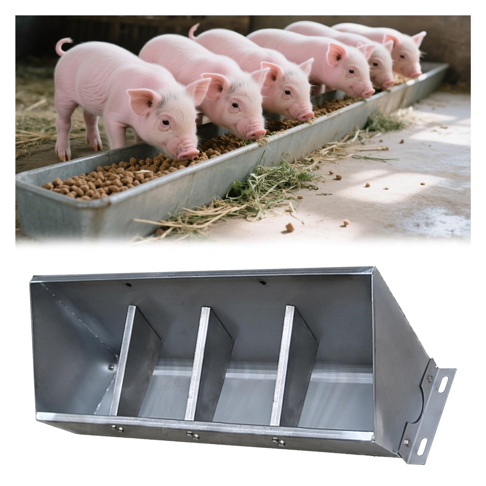 Comedero para ganado con diseño separado para una alimentación eficiente del heno, ideal para cerdos, terneros y ovejas
