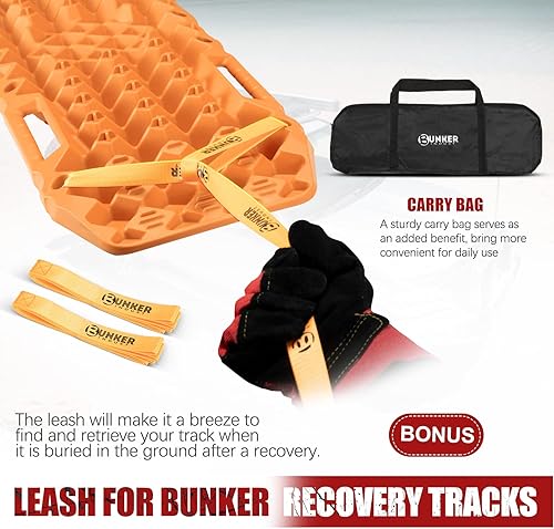 Miniatura 7 de BUNKER INDUST Tablas de tracción todoterreno con base de gato, 1 par de alfombrillas de recuperación para tracción de neumáticos de 4 x 4 Jeep Truck