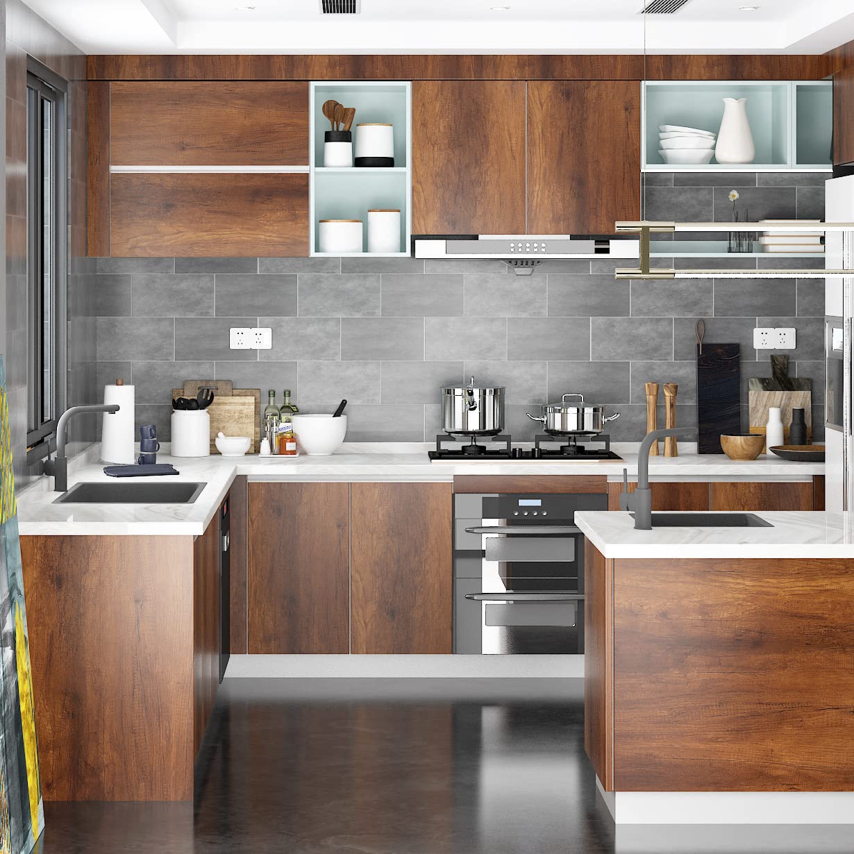 LaCheery 90cm x 400cm Papel Adhesivo para Muebles Madera Oscura Papel Pintado Marron Impermeable Vinilo Adhesivo Muebles Cocina Madera Rollo Vinilo Autoadhesivo Vintage para Encimera Armario Mesa