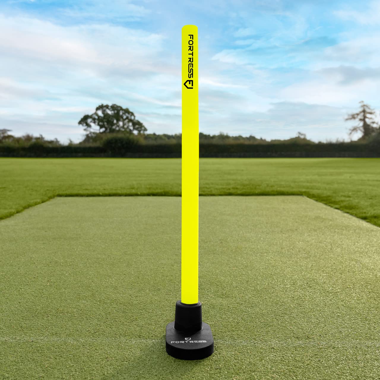FORTRESS Flexi Based Target Stump [2 Sizes] – Fluro Yellow Stumps For Fielding Drills (Junior (27in))