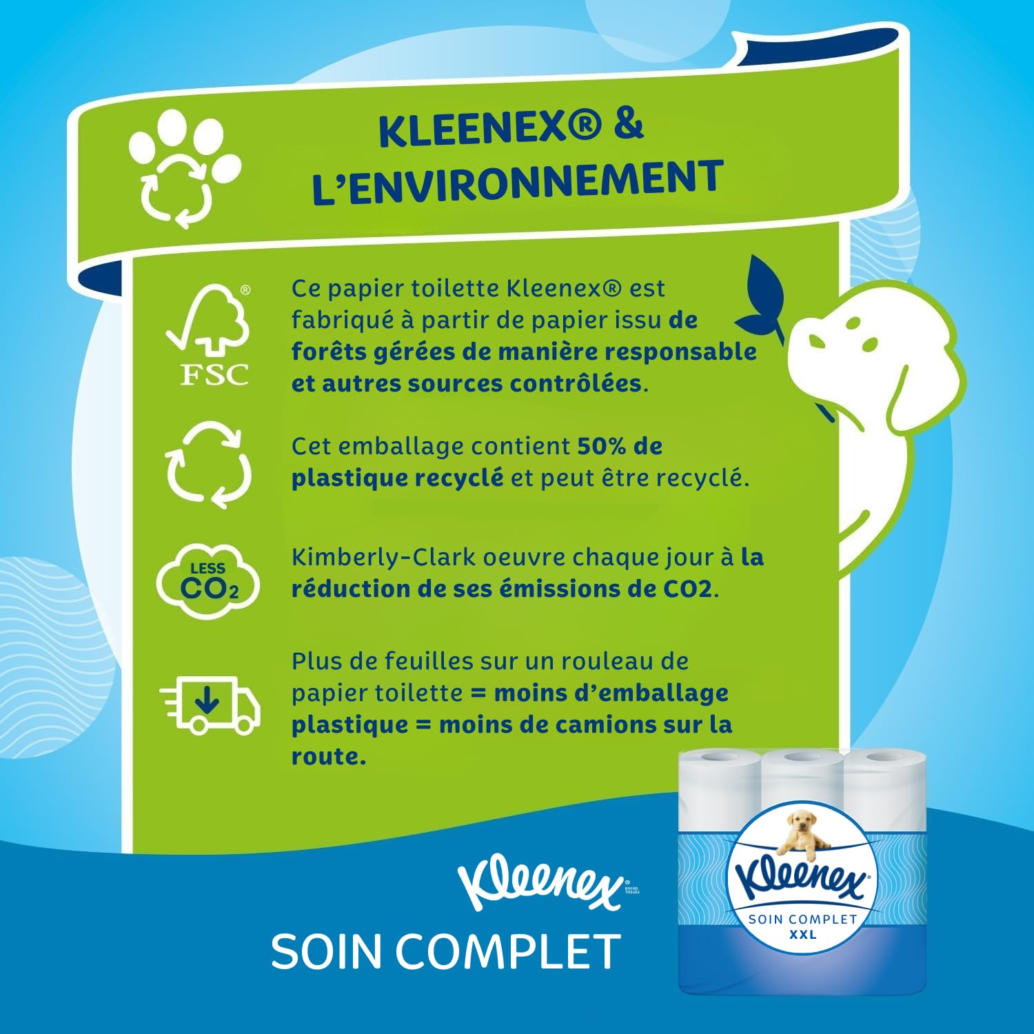 Kleenex - Papel higiénico de cuidado completo, XXL P6 (x6)