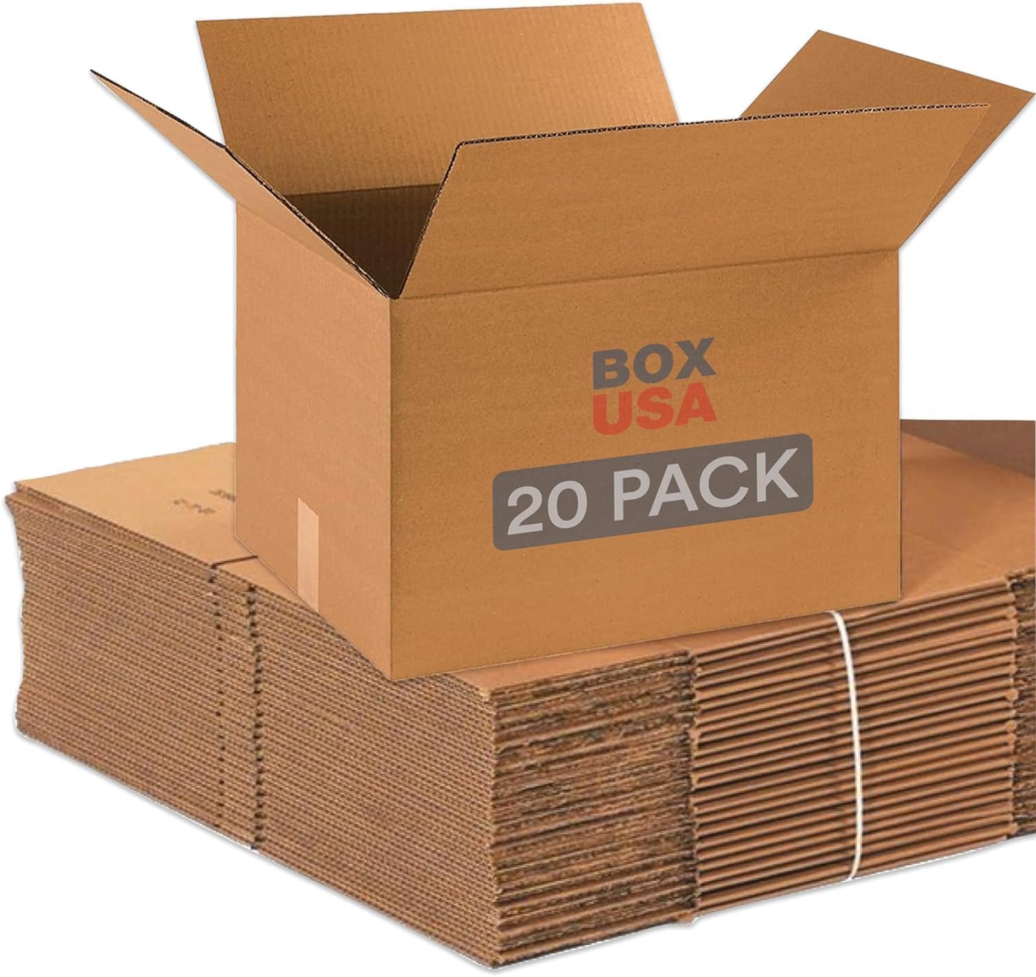 box usa moving boxes medium 20-pack 18x14x12" - corrugated cardboard box for shipping, mailing, packing, packaging and storage