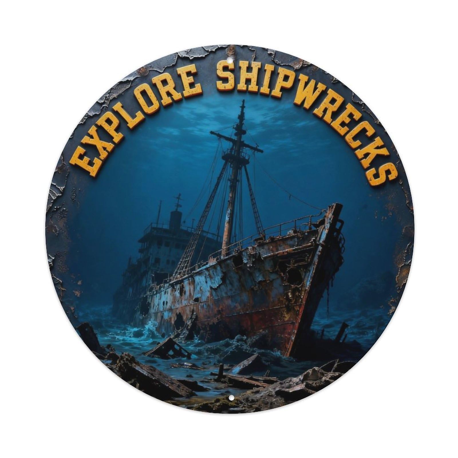 Explore Shipwrecks Metal Tin Sign Plaque