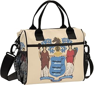 New Jersey Lunch Bag Women Lunch Tote Insulated Thermal Leakproof High Capacity Lunch Cooler With Adjustable Strap Lunch Box