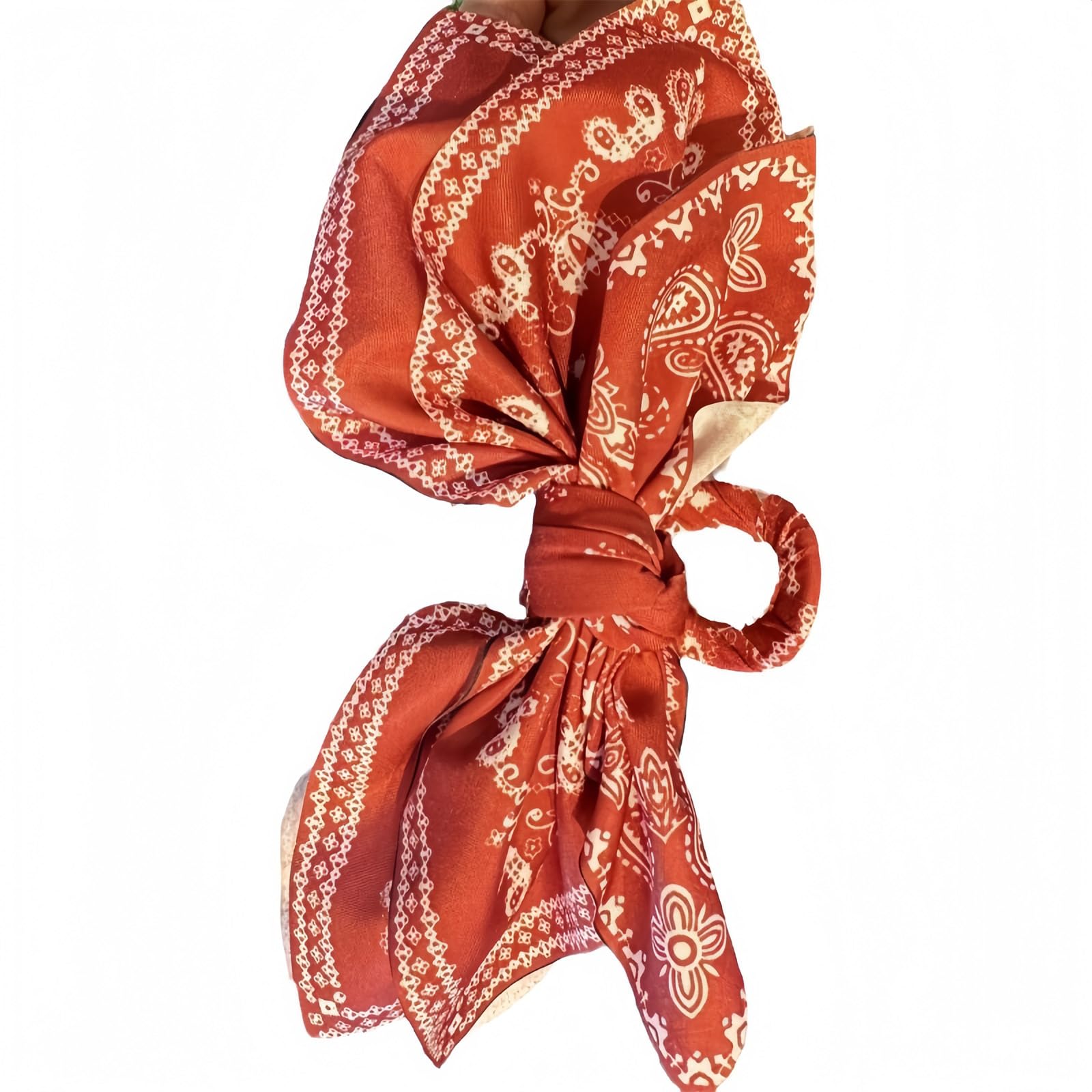 YUXITA Red Cashew Print Bowknot Hair Clip Nonslip Fabric Hair Accessories For Women Girls Fashion Headwear