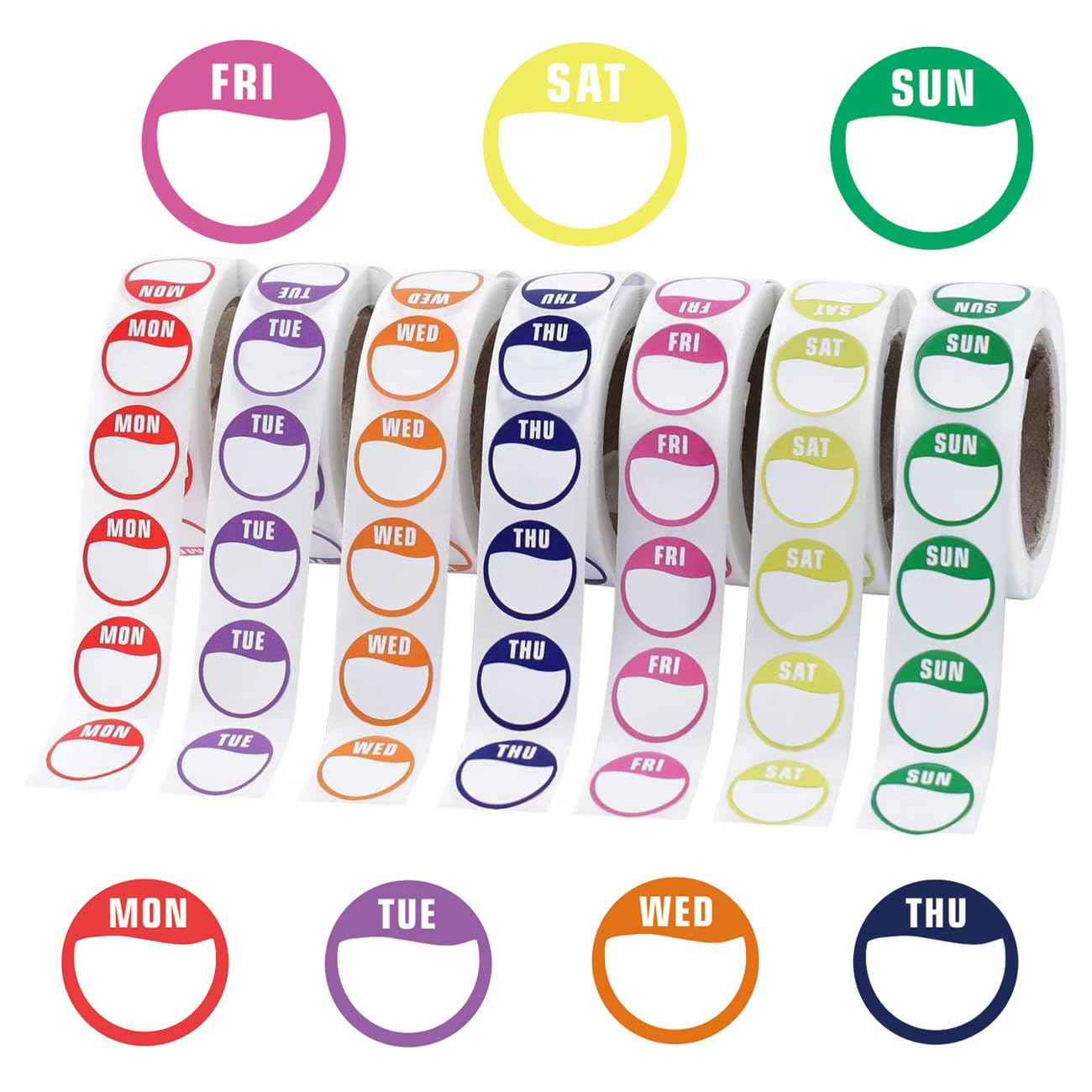Date Labels for Food, 3500Pcs Week Day Dots Food Labels Stickers for Kitchen Restaurants Catering Outlets
