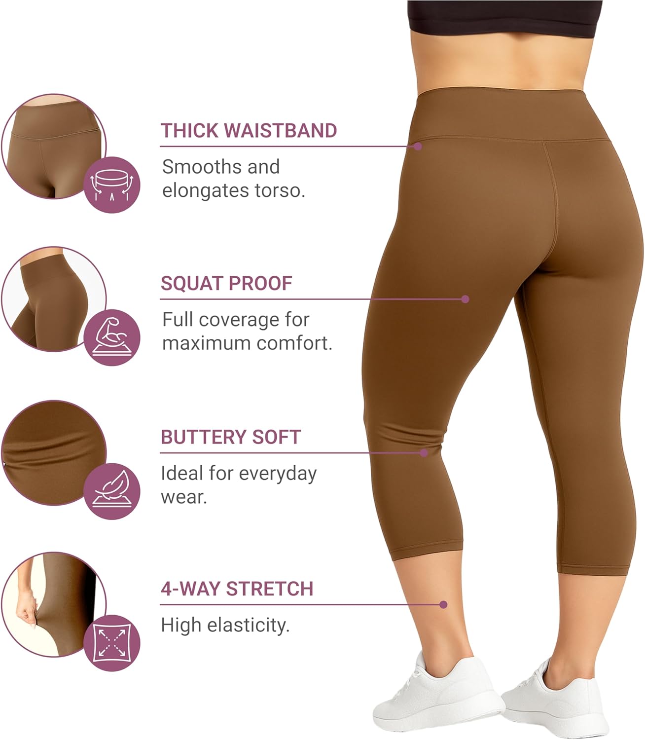 SATINA High Waisted Leggings for Women - Comfortable and Stretchy in Versatile Sizes and Colors - Image 4