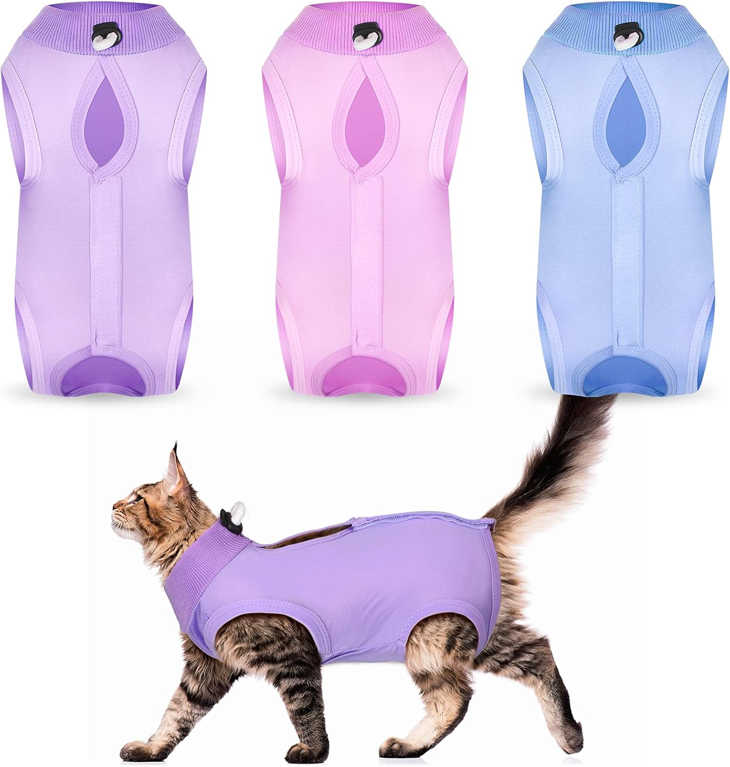 3 Pieces Cat Recovery Suit Kitten Recovery Suit ECollar