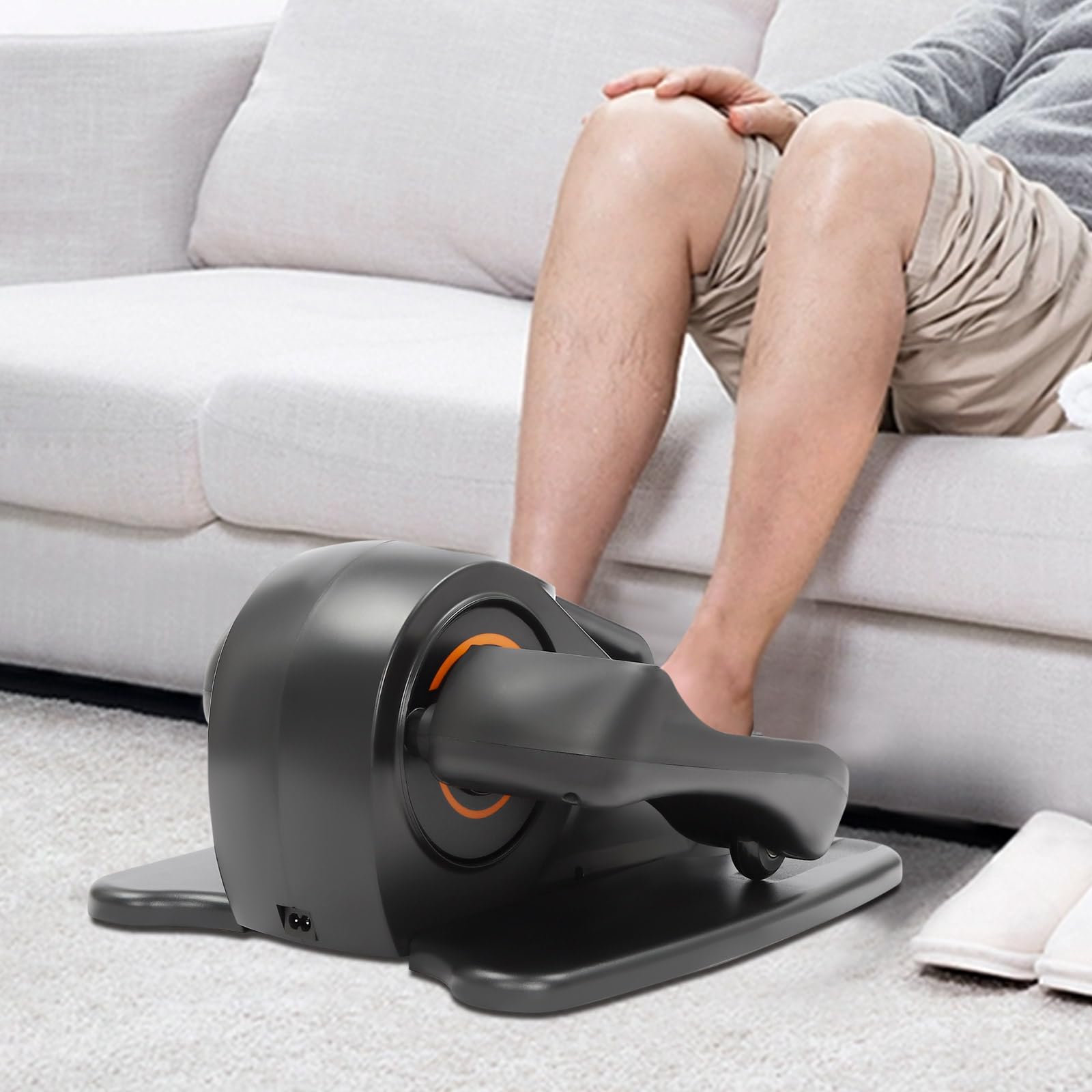 Crosstrainer elettrico motorizzato, 50 W, 240 V, dispositivo di allenamento sottotavolo, 3 auto, 5 modalità manuali, pedali antiscivolo, telecomando, display LED, per anziani, impiegati in ufficio