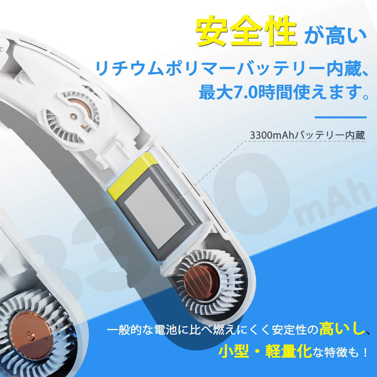 新品未開封！首掛け扇風機 4000mAhバッテリー　ネッククーラー 折りたたみ式 Amazon | 首掛け扇風機 ネッククーラー 折りたたみ 扇風機