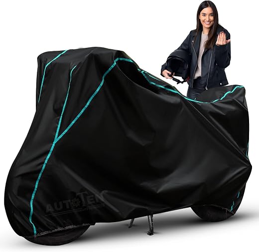 Bike Body Cover Full Body Cover with Waterproof, Dust Proof, UV Rays Protective, Triple Stitching &amp; Lightweight (Black Aqu...