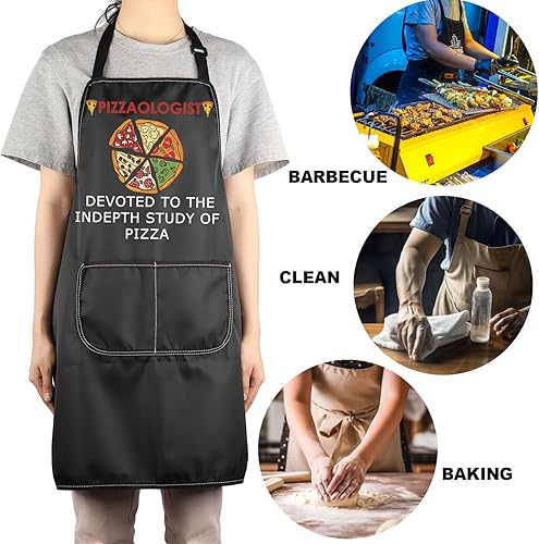 Miniatura 6 de JNIAP Delantal de chef de pizza para hombres, delantal para hacer pizza, regalos de chef, regalos de pizzería, delantal de pizzería para hombres