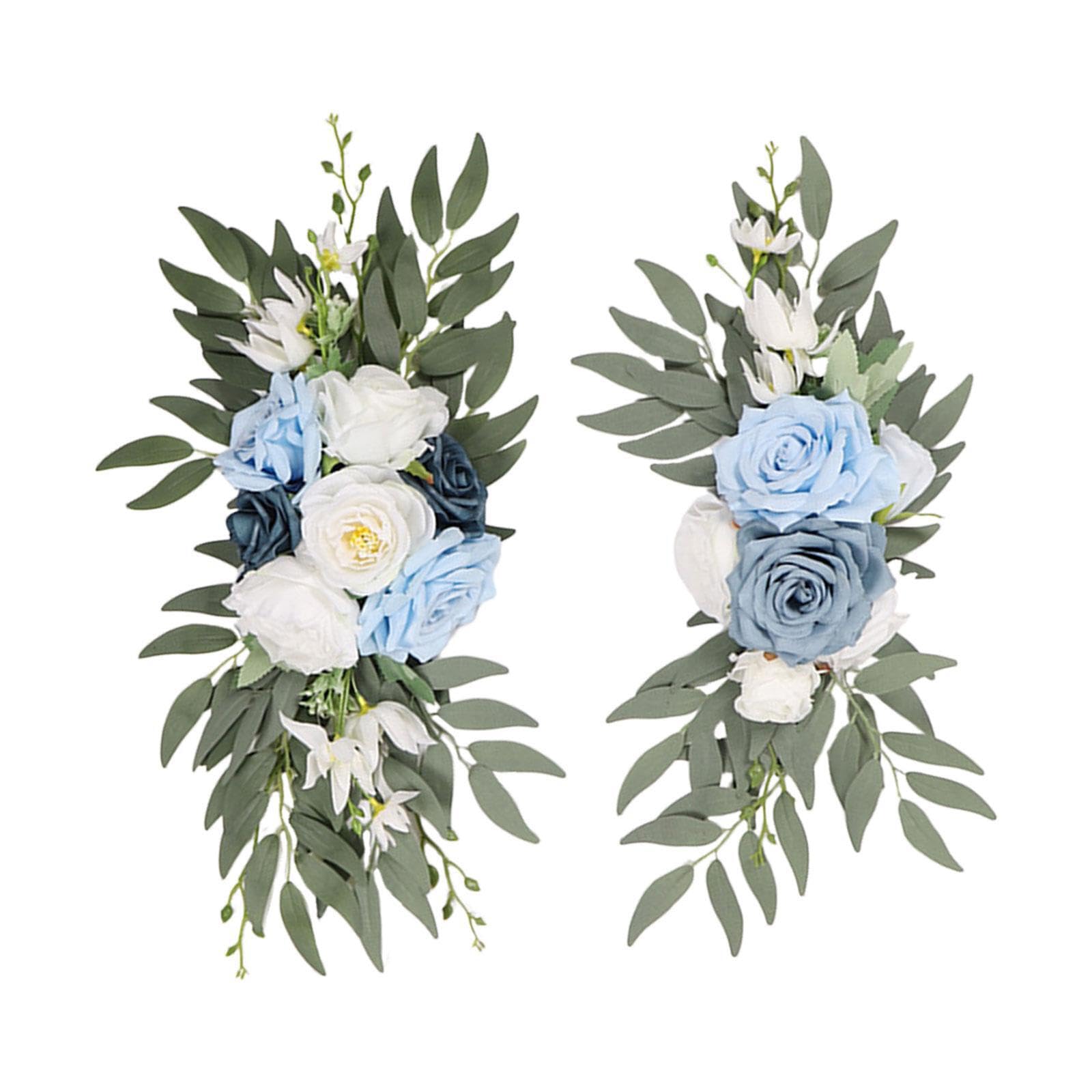 Auyxssz Blue Wedding Artificial Rose Swag Front Door Hanging Wreath Beautiful Silk Flowers For Centerpiece Decor At Celebratory Events Wedding Artificial Rose With,