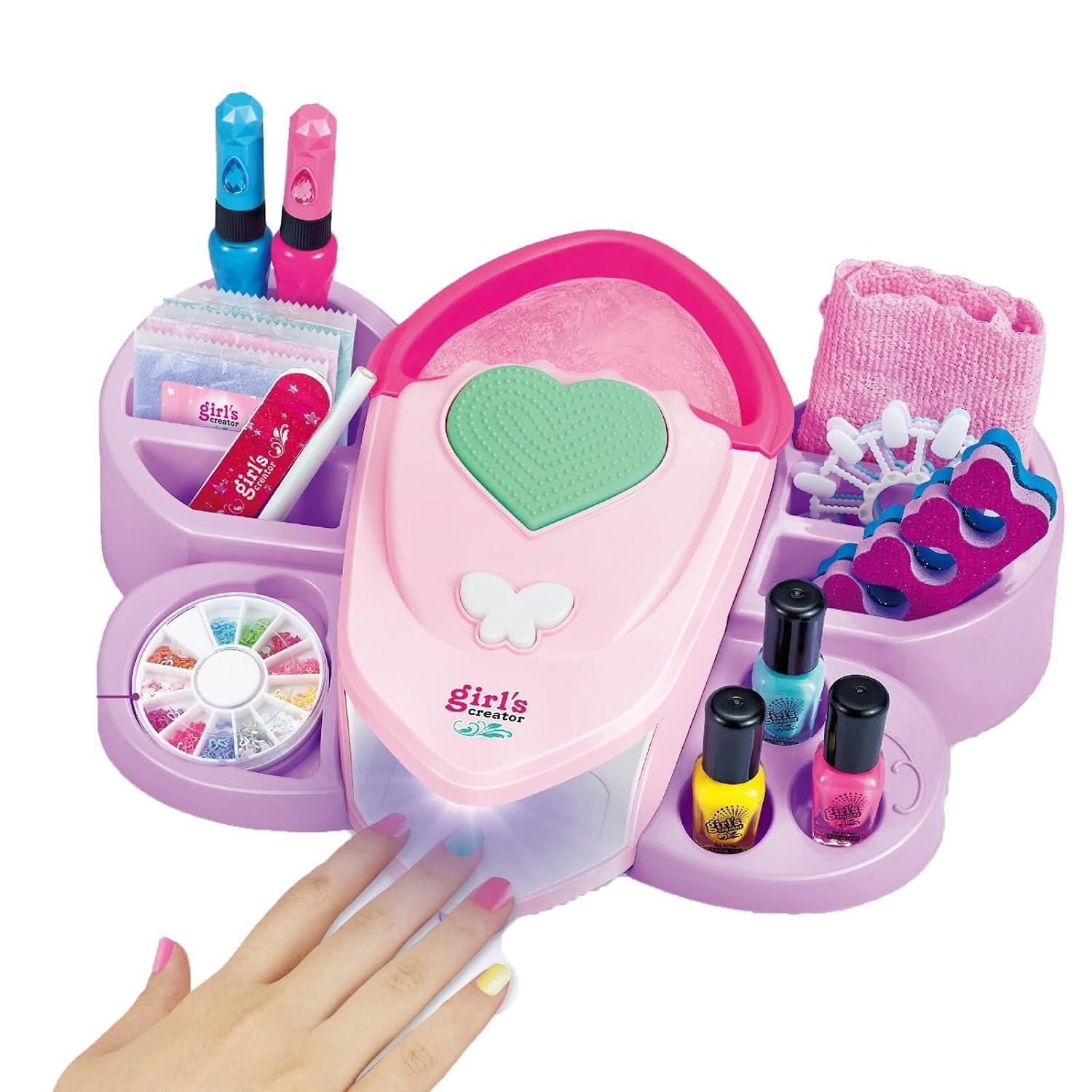 Kids Nail Art Kit For Girls, Nail Polish Set with Nail Dryer & Temporary Tattoo Manicure Pedicure Kit For Girls Toys, Spa Day Kit Nail Art Kit For Kids-image-49