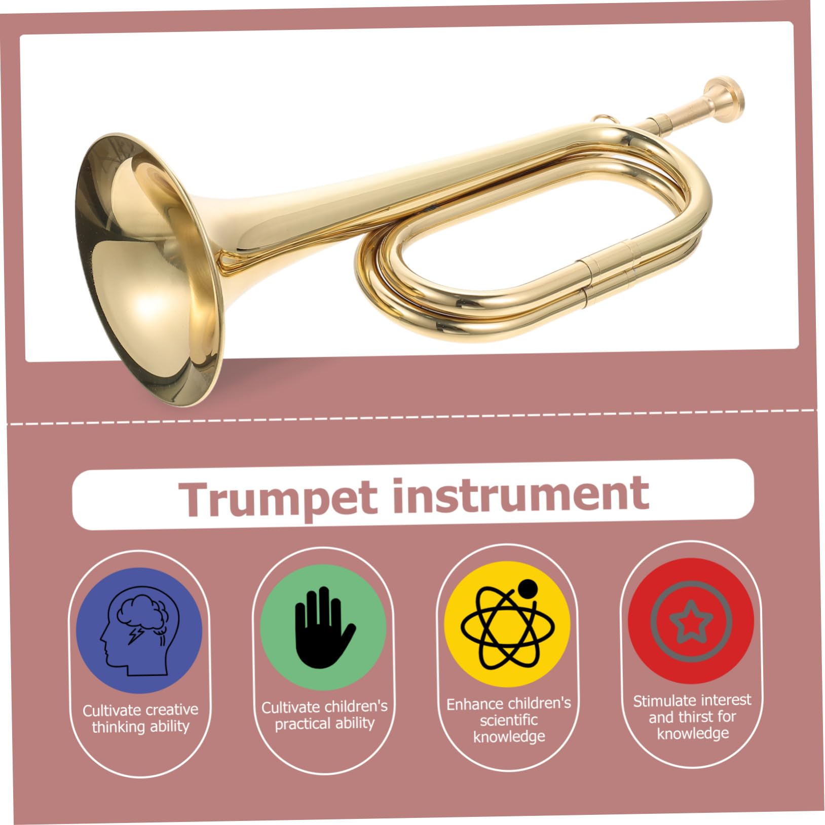 Trompette en Cuivre pour Débutants, Clairon Militaire, Instrument de Musique pour Orchestre Scolaire, Trompette Professionnelle de Cavalerie, Usage Pédagogique et Pratique