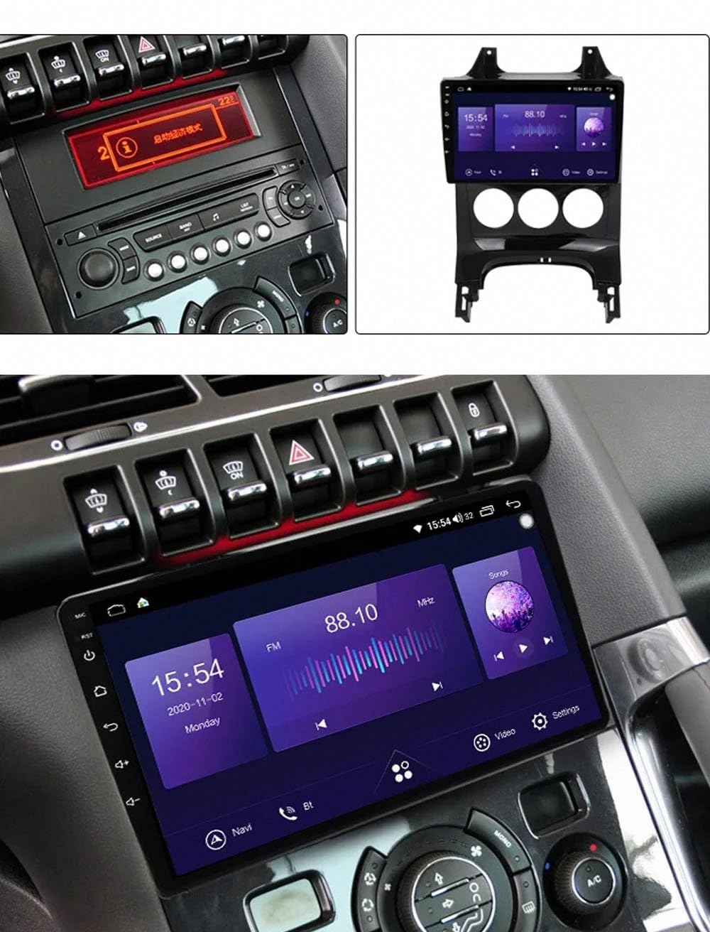 Nawigacja Z Ekranem Dotykowym, Radio Samochodowe dla Mitsubishi Outlander 2008-2015 Przenośny Ekran Dotykowy Apple Carplay, Nawigacja Gps/Sterowanie, 8 Rdzeń 8G+256G
