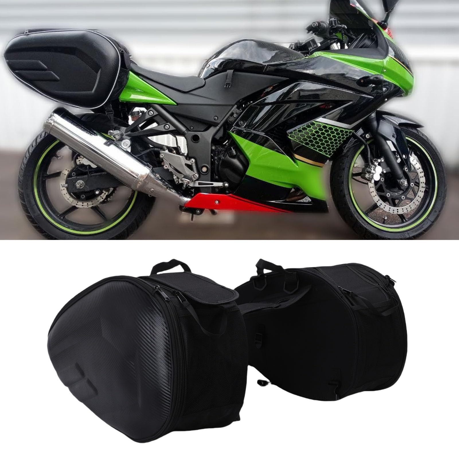 Fabater Sakwy Motocyklowe, 36L do 58L Torby Podsiodłowe o Zwiększonej Pojemności Motocykle, Odpinana Torba na bagaż Motocyklowy Boczna Torba Motocyklowa, Uniwersalne Akcesoria