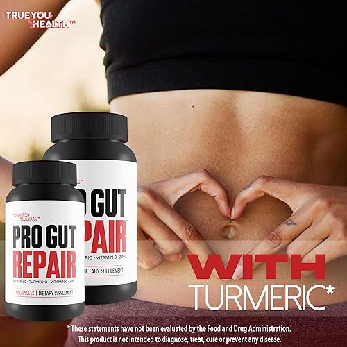 Miniatura 5 de Pro Gut Repair - Suplementos de reparación intestinal con fugas - Fórmula natural de alta fibra con vitamina C y vitamina D - Cúrcuma - Soporte de