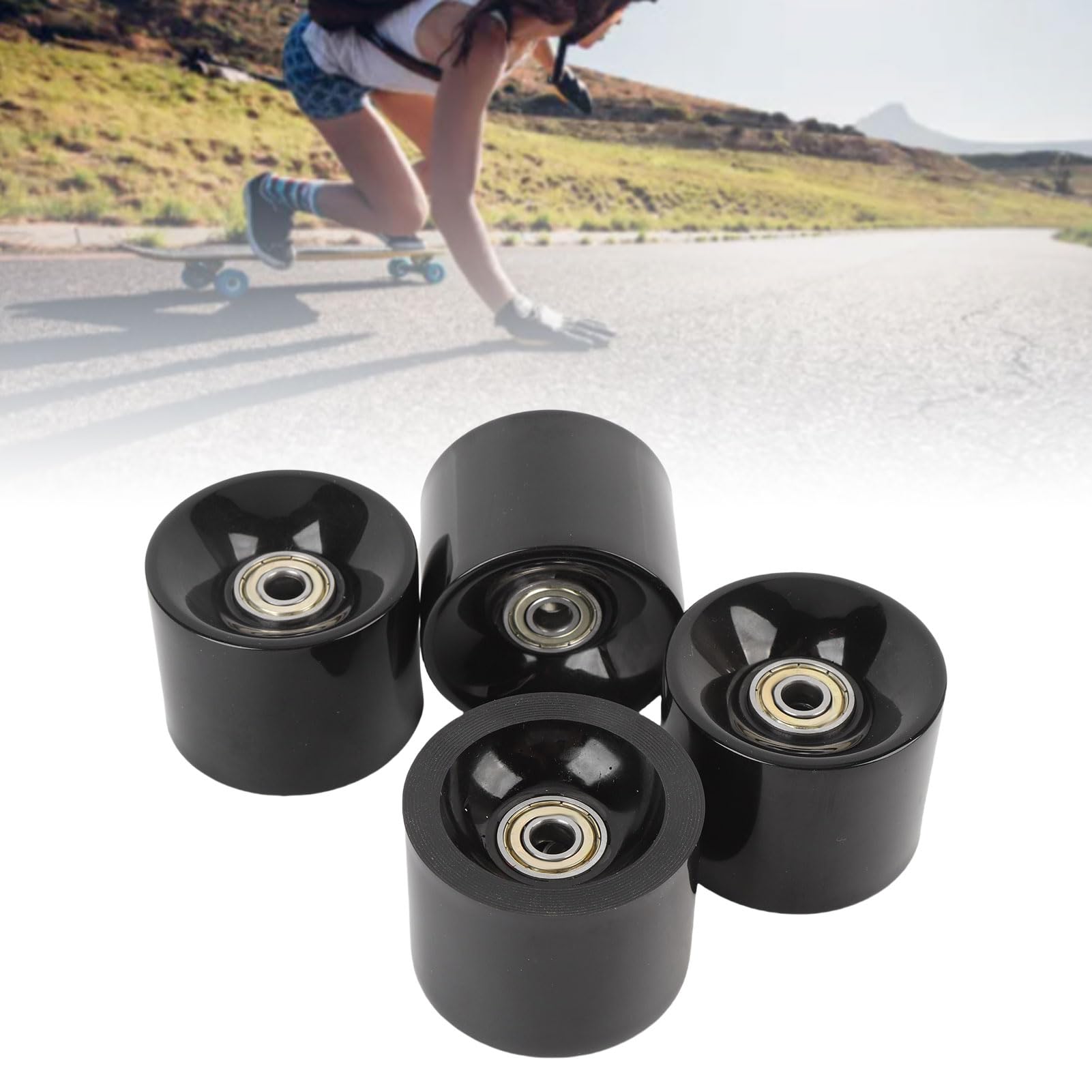 Alomejor Roues de, Roues à roulettes Souples en Matériau PU, Diamètre de 60 Mm pour Une Croisière Fluide dans Les Rues de la Ville