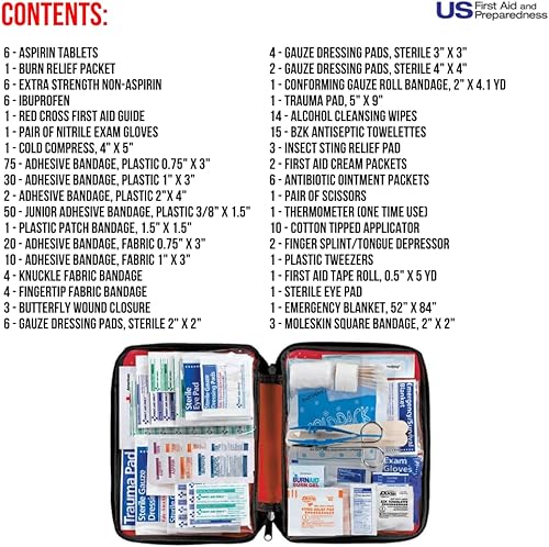 Miniatura 2 de American Red Cross Producto con licencia oficial, kit de primeros auxilios multiusos de lujo, 299 piezas de suministros médicos de emergencia para