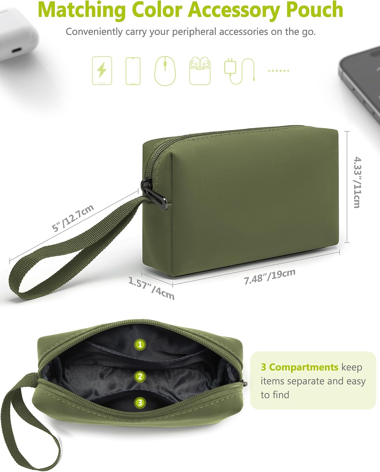 HYZUO 15 Inch Laptop Sleeve Bag Case with Stand Feature for MacBook Air 15 M5 A3448 M4 A3241 M3 A3114 M2 A2941 2026-2023, MacBook Pro 15, 15" Surface Laptop 7/6/5/4/3, Olive Green(Smiley)