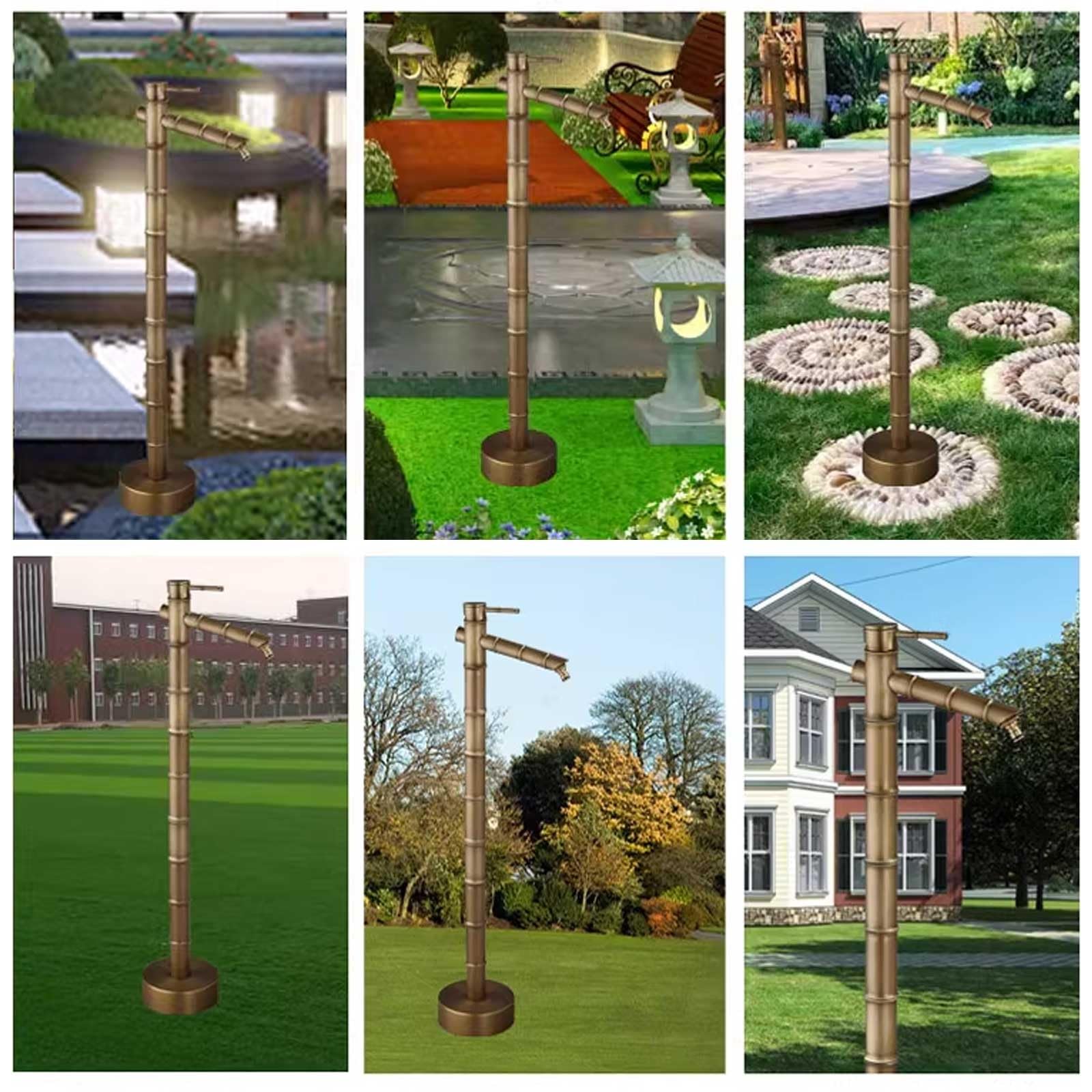 Columna de Agua Exterior Resistente a Las heladas con Grifo Antiguo de Cobre para jardín, Ideal para paisajismo y riego - 20,2 x 4,7 Pulgadas / 51,5 x 12 cm