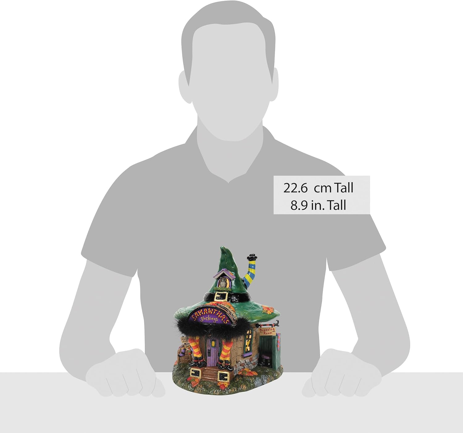 Department 56 Snow Village Halloween Samantha's Boo-tique Light Up Building, 8.9 Inch, Multicolor