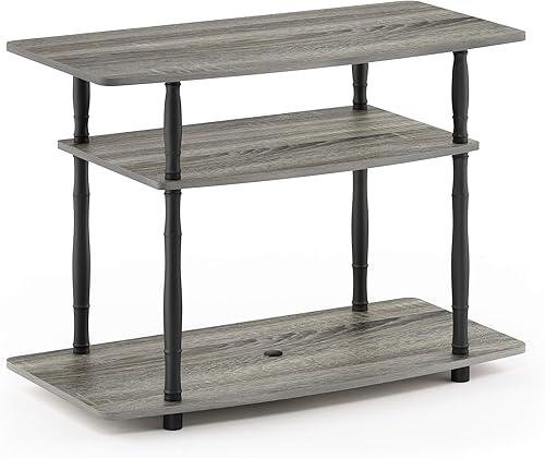 Miniatura 37 de Furinno Tools - Mesa de 3 niveles para TV., Madera, Roble francés gris/negro. Roble francés gris/negro.,Marron oscuro,Espresso / negro,Ámbar