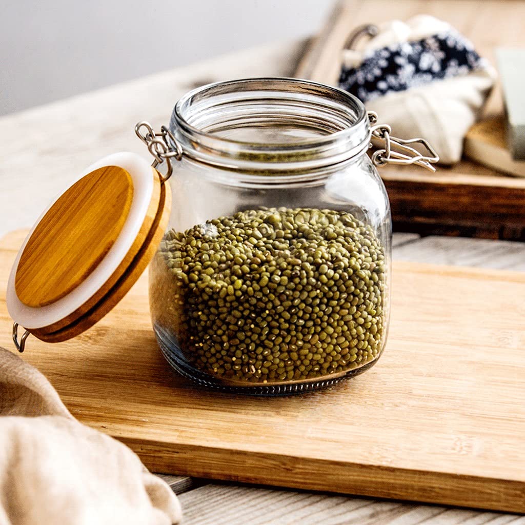 Latas de té, tarros de cristal con tapa hermética, tarros de boca ancha, juego de 2 recipientes de cocina, recipientes para fermentación, tarros (color: 2 unidades, 1500 ml)