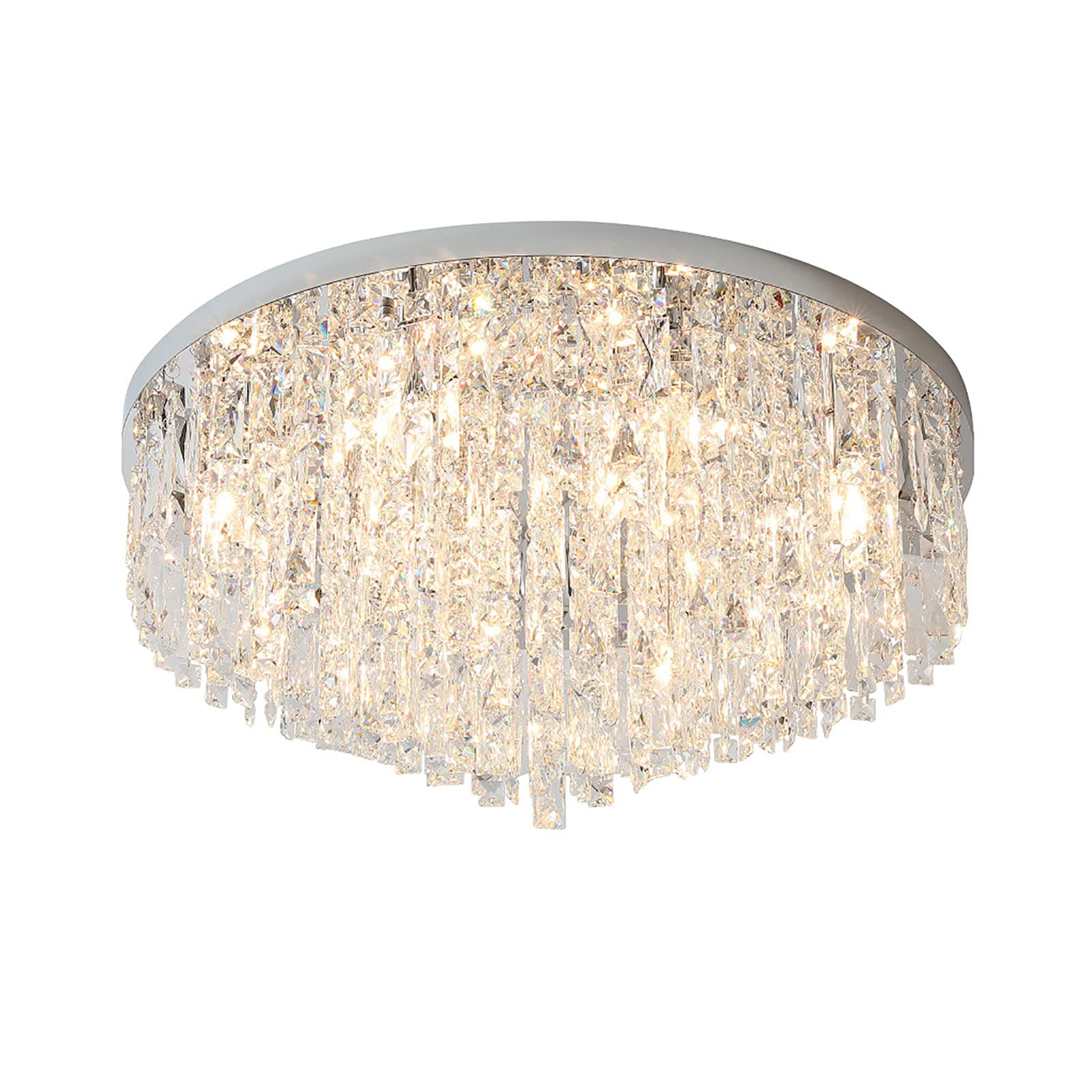 HXYSXHJUO Bedroom Ceiling Light Fixture,Flush Mount Gold Large Chandeliers Fixture for Dining Room Living Bedroom,Modern Crystal Chandelier-Chrome 80 * 38cm