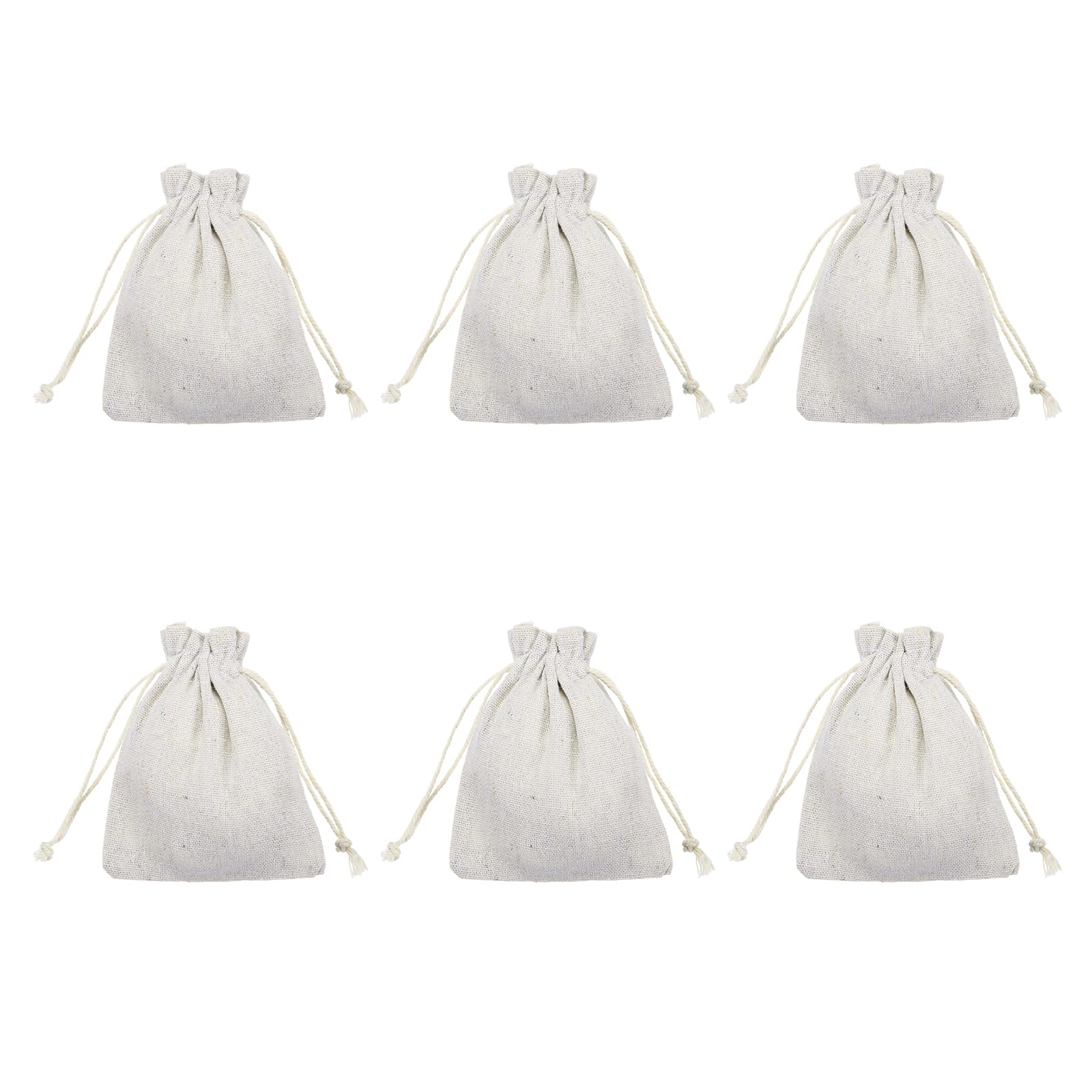 PATIKIL 6Pcs Coin Sacks Bag, 12x10cm Canvas Coin Money Cash Bag Drawstring โ image 1