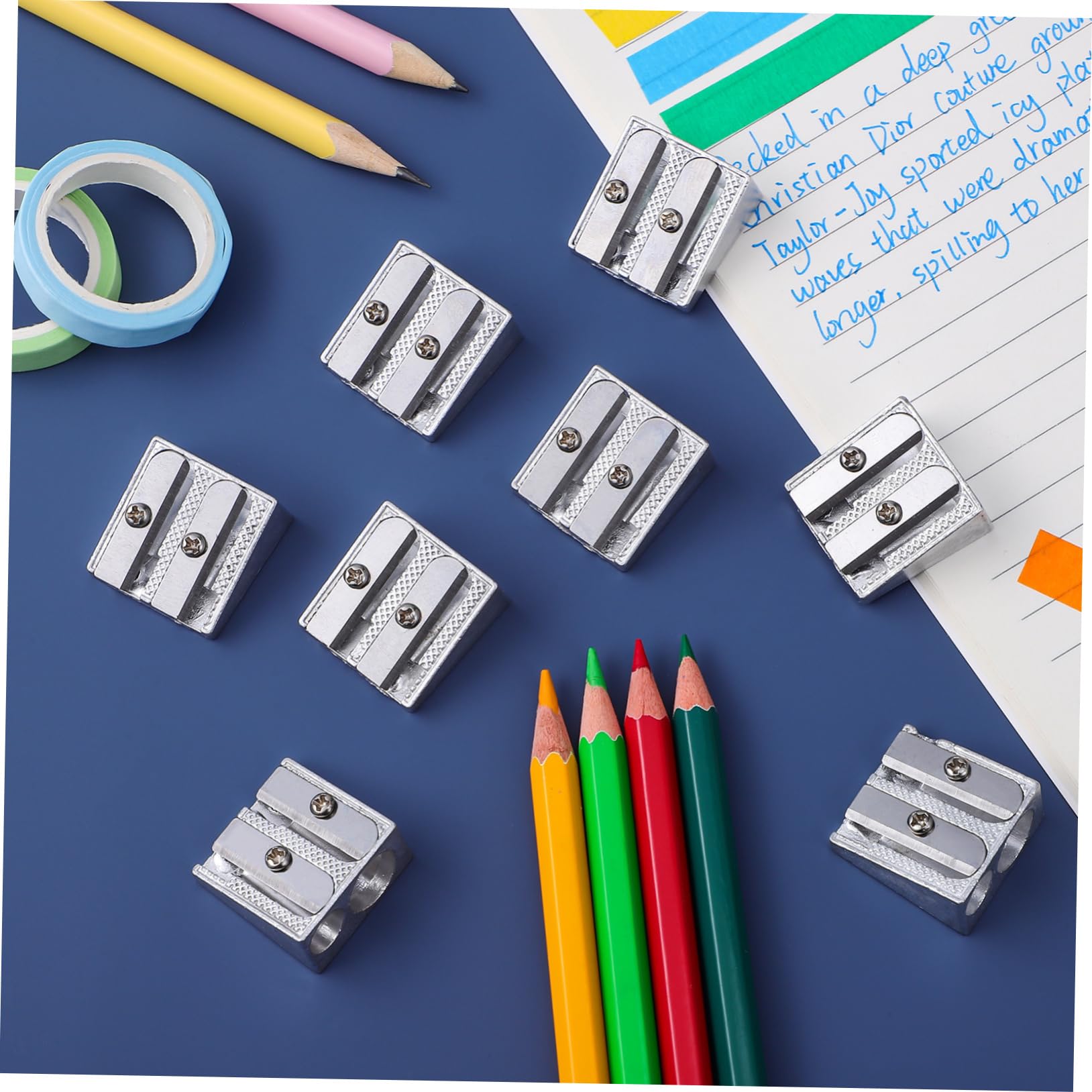 Operitacx 80stücke Teiliges Metall-bleistiftspitzer Mit Doppelöffnungen Handheld Anspitzer Für Bleistifte Crayons Und Augenbrauenstifte Langlebig Für Schule Und Büro