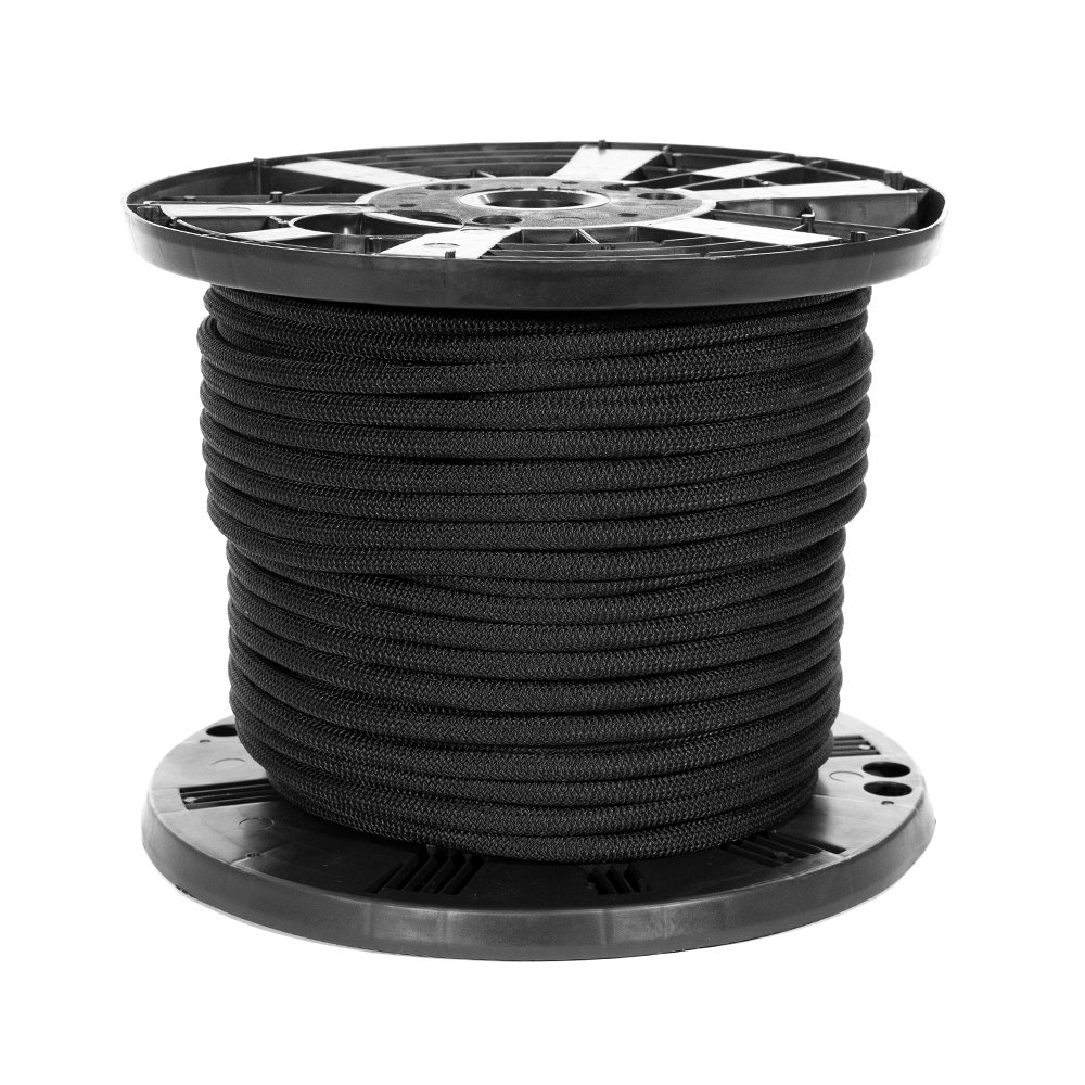 Paracord Planet Cordón de Choque de Tejido de Diamante Negro, Disponible en diámetros de 1/8, 3/16, 1/4, 3/8, 1/2 y 3/4 Pulgadas, Varias Longitudes