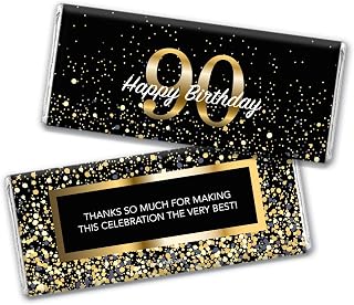 24 Count Milestone 90th Birthday Favors Hershey's Chocolate Bar Wrappers