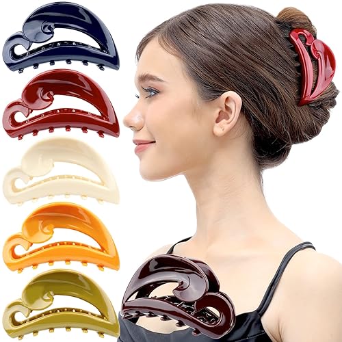 RC ROCHE ORNAMENT 6 pinzas para el cabello para mujer, garras de mandíbula, pasador francés, dientes entrelazados, agarre fuerte, agarre RC ROCHE ORNAMENT 6 pinzas para el cabello para mujer, garras de mandíbula, pasador francés, dientes entrelazados, agarre fuerte, agarre