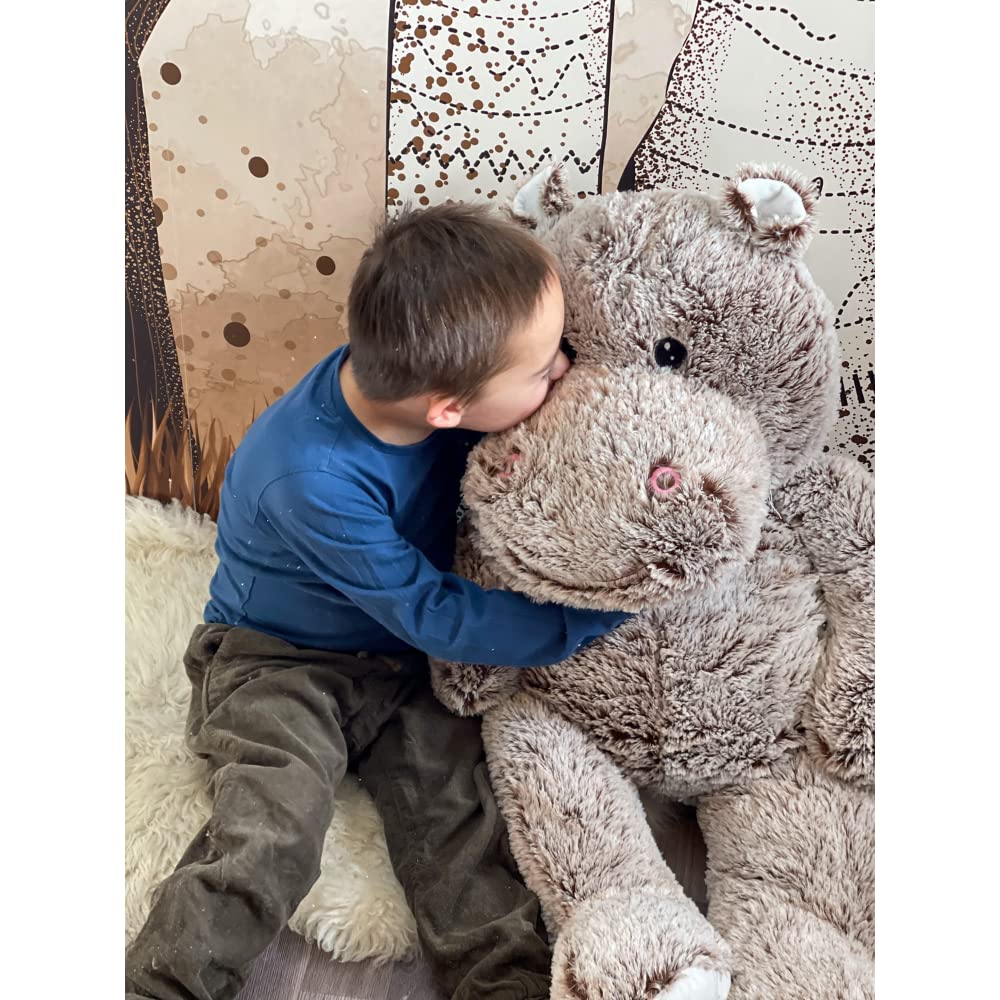 Pioupiou et Merveilles Leo das Nilpferd - 50x35x 100 cm XXL-Plüsch - aus superweichem Qualitätsplüsch Made in Europe (France)