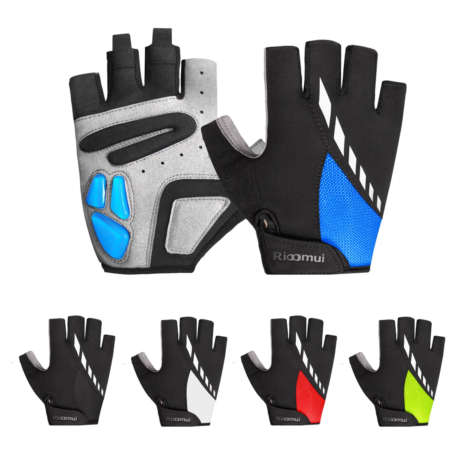Cycling Gloves,Gel Padded Bike Gloves for Men Cycling,Anti-Slip & Shock-Absorbing Lightweight & Breathable Design Road Bicycle Half Finger for Women Blue Asia-S=US-XS